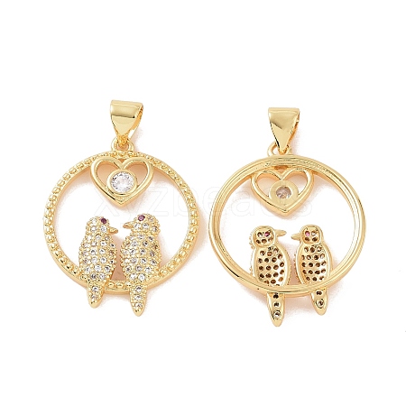 Brass Micro Pave Cubic Zirconia Pendants ZIRC-P106-41G-1