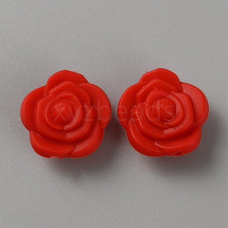 Rose Food Grade Eco-Friendly Silicone Focal Beads LS-SIL-TAC0004-19-1