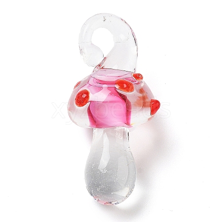 Transparent Handmade Lampwork Pendants LAMP-T021-14D-1