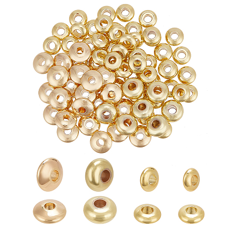   100Pcs 4 Styles Brass Spacer Beads KK-PH0006-68-1