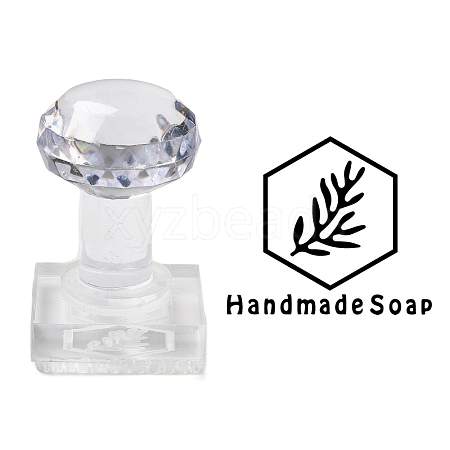 Clear Acrylic Soap Stamps with Handle DIY-XCP0002-91G-1