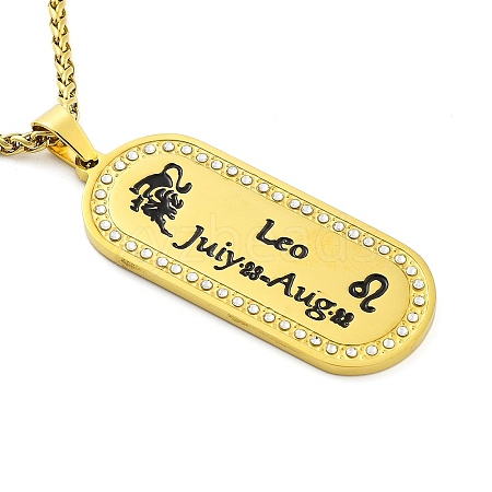 Constellation 304 Stainless Steel Micro Pave Clear Cubic Zirconia Wheat Chain Pendant Necklaces for Women Men LS-NJEW-U007-01B-1
