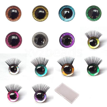 Olycraft 14 Style Craft Plastic Doll Eyes and Eye & Eyelashes DIY-OC0011-59-1