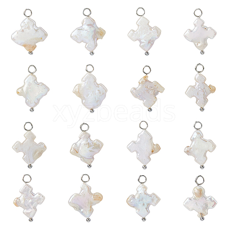 16Pcs Natural Keshi Pearl Pendants PALLOY-HS00046-1