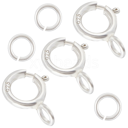 CREATCABIN 10Pcs 925 Sterling Silver Spring Ring Clasps STER-CN0001-33B-1