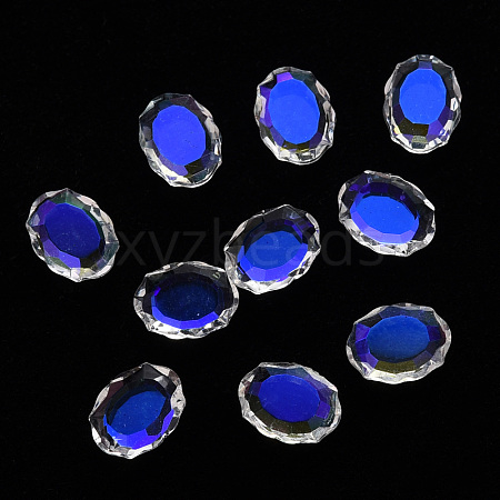 Oval Transparent Glass Cabochons MRMJ-T009-097-1