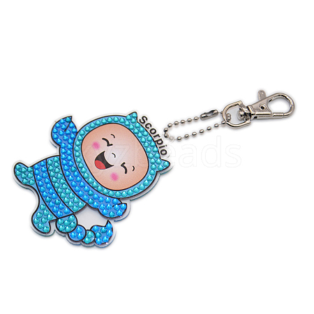 DIY Constellations Pattern Cartoon Keychain Diamond Painting Kits ZODI-PW0001-107H-1