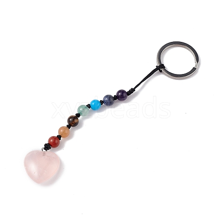 7 Chakra Gemstone Beads Keychain KEYC-F036-02C-1