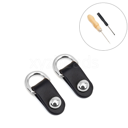 Alloy & PU Leather Suspension Clasps PW-WG1410A-05-1