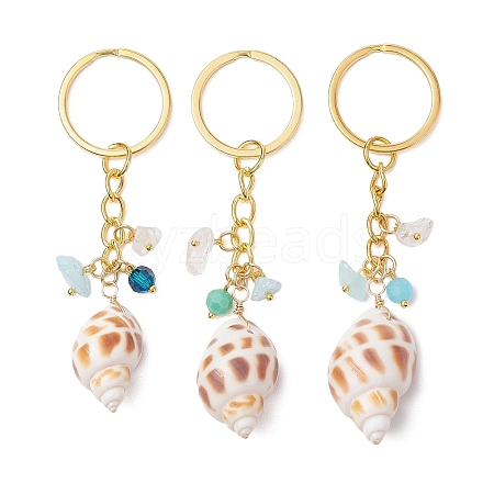 Natural Shell Pendant Keychains KEYC-JKC01094-03-1