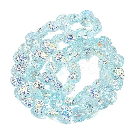 Electroplate Baking Paint Transparent Glass Beads Strands GL-CBA17FF-01C-1