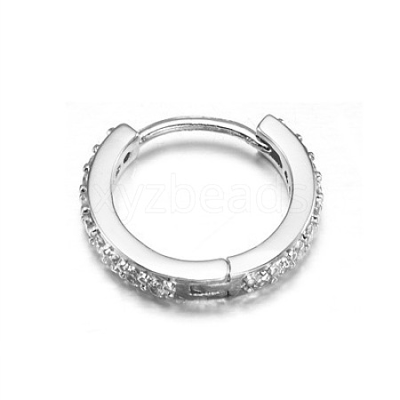 Brass Micro Pave Clear Cubic Zirconia Hoop Cartilage Earrings WG0AF68-06-1