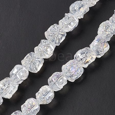 Transparent AB Colored Plated Electroplate Glass Beads GLAA-P028-AB01-1