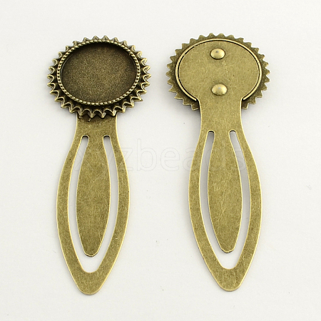 20mm Tray Bookmark Cabochon Settings PALLOY-S033-01AB-NR-1