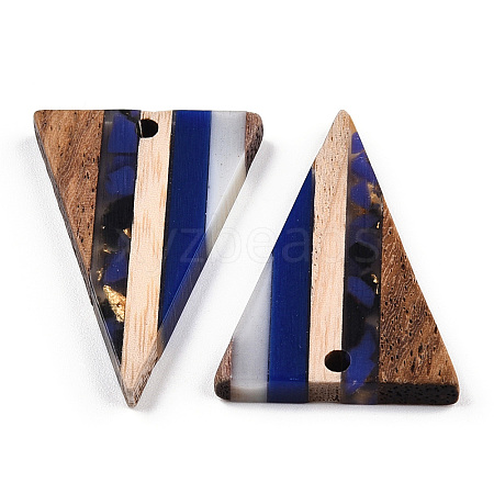 Transparent Resin & Walnut Wood Pendants RESI-TAC0017-50-A01-1