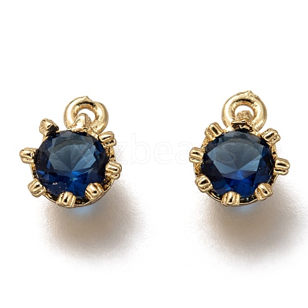 Brass Micro Pave Cubic Zirconia Charms ZIRC-I051-03G-07-1