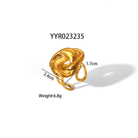 Flower Stainless Steel Cuff Open Rings for Women MN4225-2-1