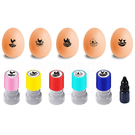 5Pcs 5 Styles Plastic Rubber Stamps DIY-WH0516-006-1