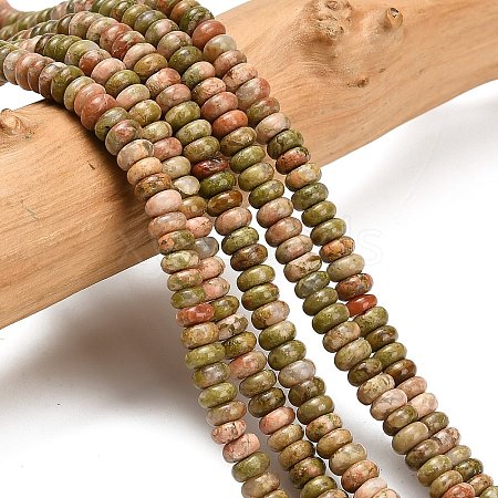 Natural Unakite Beads Strands G-L635-A15-4x2mm-1
