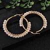 Beaded Hoop Earrings EJEW-JE03830-03-1