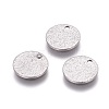 Tarnish Resistant 304 Stainless Steel Textured Pendants STAS-I098-01-10mm-P-3