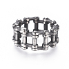 Steampunk Style 304 Stainless Steel Wide Band Rings RJEW-D073-01D-AS-1