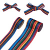 2Rolls 2 Styles Stripe Pattern Printed Polyester Grosgrain Ribbon OCOR-TA0001-37K-2