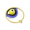 Glass Seed Beaded Evil Eye Pendants PALLOY-MZ00532-03-4