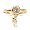 Brass Clear Cubic Zirconia Rings RJEW-B033-18-3