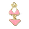 Golden Tone Alloy Enamel Pendants ENAM-O052-01G-02-1