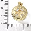 Brass Micro Pave Cubic Zirconia with Glass Pendents KK-Q815-01G-01-3