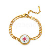 304 Stainless Steel Enamel Link Bracelets WGE16A1-02-1
