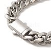 Non-Tarnish 304 Stainless Steel Cuban Link Chain Bracelets for Women Men BJEW-Q341-14B-P-3