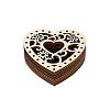 Unfinished Wood Hollow Heart Shape Pendants Decorations WOCR-PW0001-023C-1