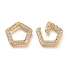 Brass Micro Pave Cubic Zirconia Spring Gate Rings KK-M206-06G-01-3