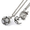 Brass Enamel with Rhinestone Pendant Necklaces NJEW-G089-09A-01-1