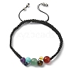 Natural & Synthetic Mixed Gemstone Braided Bead Bracelet BJEW-TA00335-1