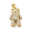 Rack Plating Brass Micro Pave Cubic Zirconia Pendants KK-E072-29G-2