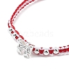 Two Tone Nylon Thread Braided Bead Bracelet Sets BJEW-JB11214-5