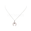 Natural Rose Quartz Geometry Pendant Necklace NJEW-JN04239-06-3