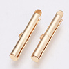 Brass Slide On End Clasp Tubes KK-Q747-11G-KC-1