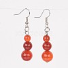 Natural Gemstone Dangle Earrings X-EJEW-JE02057-2