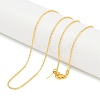 1mm Rack Plating Brass Column Link Chain Adjustable Slider Necklaces for Women Men MAK-L044-53G-2