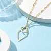 Brass Round with Rhombus Pendant Necklace NJEW-JN04698-3