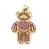 Brass Micro Pave Cubic Zirconia Pendants KK-E077-01G-03-1