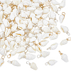 100Pcs 2 Colors Natural Trumpet Shell Pendants PALLOY-GA00041-1