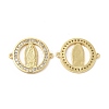 Brass Micro Pave Clear Cubic Zirconia Connector Charms KK-E068-VB354-2