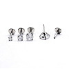 Stainless Steel Clear Cubic Zirconia Threadless Labret Stud WG18B1C-19-1