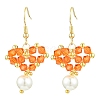 Glass Dangle Earrings EJEW-MZ00320-05-1