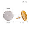 Brass Ear Studs Settings IFIN-YW0001-15-2
